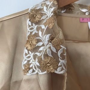 Gold satin pajama set